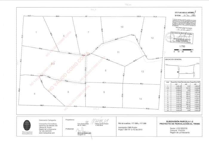 Plans Venta Parcela N�12 en El Triwe 
