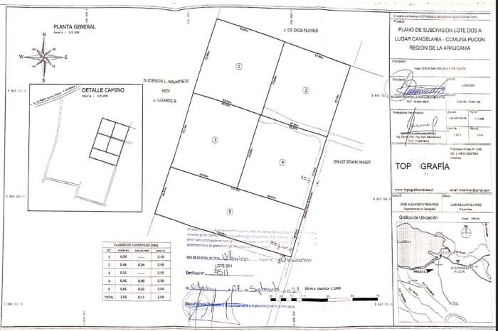 Planos Venta Parcela en Condominio Vista Candelaria, Puc�n